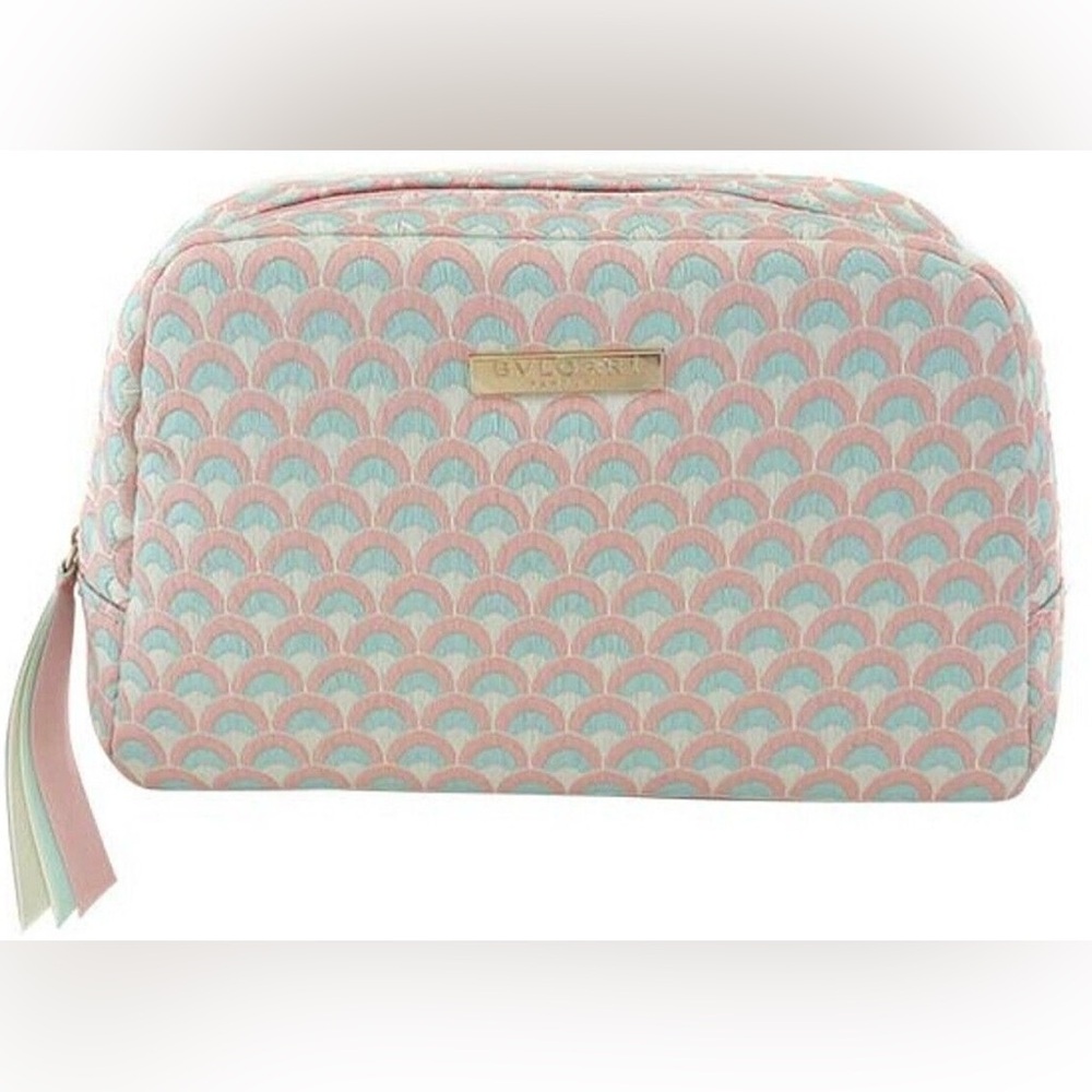 Bvlgari Pastel Printed Makeup Toiletry Bag NWT